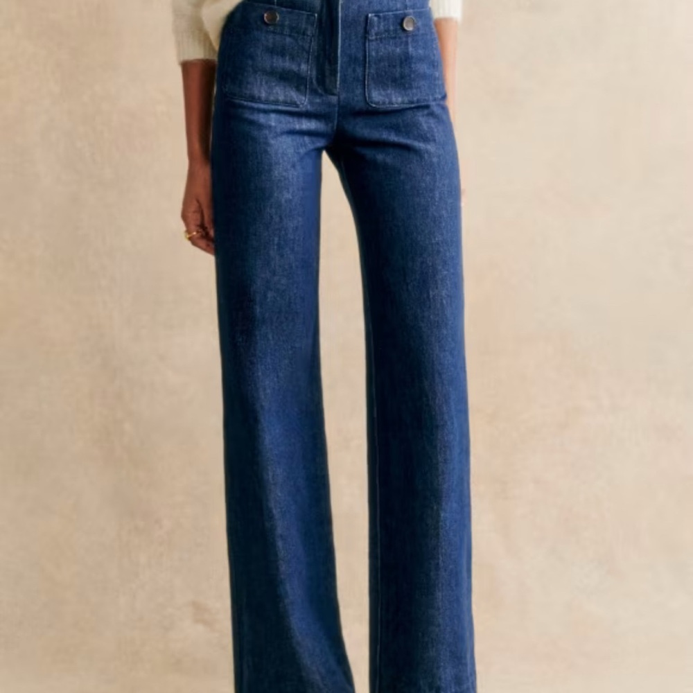 Sézane Dan Trousers in Indigo, size 6 US/38 EU